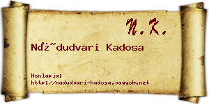 Nádudvari Kadosa névjegykártya