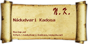 Nádudvari Kadosa névjegykártya